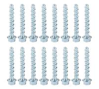 Confezione da 30 viti per cemento M6 x 50 mm, set di viti per cemento a testa esagonale, viti per cemento senza tasselli, zincate con rondella, tassello per muratura industriale architettura in