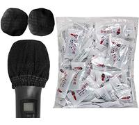 Confezione da 300 pezzi di coperture usa e getta per microfono, rivestimento protettivo in spugna per l'igiene del microfono, rimozione degli odori, per sala di registrazione, Karaoke, radio (Nero)