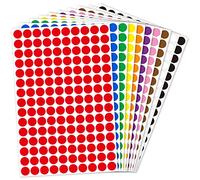 Confezione da 3000 etichette adesive rotonde colorate da 1 cm, 10 colori