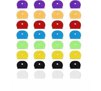Confezione da 32 copritasti per chiavi e coperture per chiavi, etichette ad anello, in gomma, colorate, flessibili, facili da identificare (colori casuali)