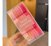 Confezione da 32 elastici per capelli color pastello per donne e ragazze, in morbido tessuto dai colori vivaci, delicati senza pieghe, con barattolo portaoggetti per tutti i giorni (03)