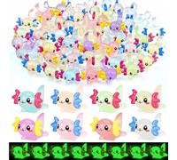 Confezione da 32 statuine luminose che si illuminano al buio, per decorazioni fai da te, piccoli piccoli animali Axolotl per nascondere il giardino