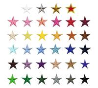 Confezione Da 34 Toppe Con Stella a Cinque Punte, Adesivi in Tessuto Con Ricamo, Toppe Termoadesive, Timbri Fai Da Te, Applicazioni Termoadesive per Scarpe e Cappelli