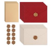Confezione da 35 buste e carta da lettere, stile antico, con sigillo per candele, per lettere romantiche d'amore, occasioni speciali, inviti di matrimonio/compleanno
