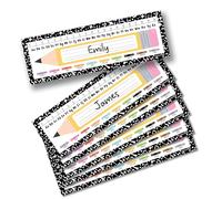 Confezione da 36 biglietti con nome con stampa cartoni animati, per bachece, aula, ufficio, decorazione per eventi, set di biglietti con nome