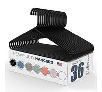 Confezione da 36 grucce in plastica resistente, prodotte negli Stati Uniti, confezione da 20, 30, 50, 100 pezzi, in plastica resistente, per giacche, cappotti, appendiabiti in plastica spessa per