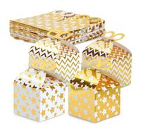 Confezione da 36 mini scatole a timpano per bomboniere, compleanni, matrimoni, anniversari, San Valentino, fidanzamenti, decorazioni in lamina d'