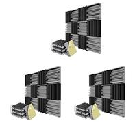 Confezione da 36 pannelli di schiuma insonorizzanti autoadesivi, schiuma acustica da 12 x 12 x 2 pollici, per parete, studio