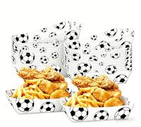 Confezione da 36 vassoi per cibo per feste di calcio, usa e getta, in carta, con design a stadio, per il giorno del gioco, compleanno, banchetto, 16 x 9 x 4 cm (C)