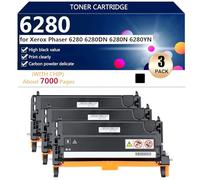 (Confezione da 4) 6280 Cartucce Toner ad Altissima Capacità per Xerox Phaser 6280 6280DN 6280N 6280YN Stampanti, Stampa ad alto Volume,Black-3 pack