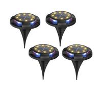 Confezione Da 4/8 Luci A Disco A Energia Solare For Esterni Giardino, Sotterranee Solari, Ponte, Faretti, Lampada A LED Interrata, Decorazione Del Bright Energy Efficient(Warm and colors,1box)