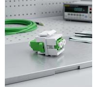 Confezione da 4 accoppiatori LC per fibra duplex per OS1/OS2, modulo socket pannello ad alta velocità da 10 Gigabit per infrastruttura APC (verde)