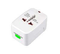 Confezione da 4 adattatori da viaggio universali da 6A con 3 prese e convertitore di potenza da 1500W per uso in tutto il mondo.