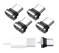 Confezione da 4 adattatori di ricarica magnetica USB-C da 240 W, punta magnetica di tipo C, protezione della porta di sincronizzazione dati da 480 Mbps per tutti i cavi USB C, compatibile con MacBook