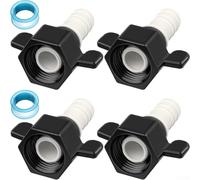 Confezione da 4 adattatori dritti girevoli per acqua per camper, raccordi per tubi PEX da 5,1 cm, connettore idraulico in nylon per caravan per sistemi di tubi, giunto di uscita a prova di perdite con