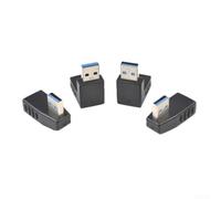 Confezione da 4 adattatori USB 3.0 maschio a femmina, estensione ad angolo | Estensione USB 3.0, Adattatore ad angolo retto, Connettore a 90 gradi, Maschio a femmina, Estensore del cavo del computer