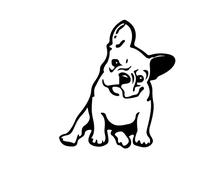 Confezione da 4 adesivi in vinile con bulldog francese cane/animale domestico per auto, camion, finestra, parete per computer portatile, bianco u0026 nero portatile e utile