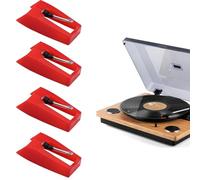 Confezione da 4 aghi diamantati di ricambio per giradischi, set di aghi per giradischi di alta qualità, compatibili con la maggior parte dei lettori in vinile, accessori durevoli per aghi per
