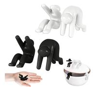 Confezione da 4 Alzacoperchi per Pentole in Silicone, Anti Trabocco e Paraspruzzi Universale, Sollevatore per Coperchio Resistente al Calore, Nero/Bianco