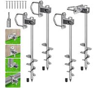 Confezione da 4 ancoraggi da 45,7 cm, kit di ancoraggio a vite per trampolino, larghezza 7,1 cm, set di ancoraggio a spirale per set da gioco, telaio da calcio, casa mobile, capannone, tenda