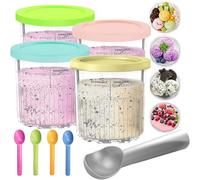 Confezione da 4 barattoli e coperchi per ninja, per NC501 NC500, contenitori per gelato cremoso, tazze, barattoli, vaschette, contenitori per frullati, compatibile con macchine per gelato serie NC501