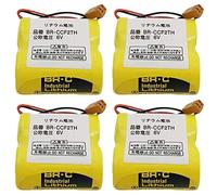 Confezione da 4 batterie di ricambio al litio BR-CCF2TH 6 V per fanuc oi Mate Model-d, A98l-0001-0902, con connettore marrone