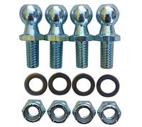 Confezione da 4 borchie a sfera da 13 mm con ferramenta - filettatura 5/16 - 18 mm x gambo 5/8" - montaggio puntone di supporto per sollevamento a gas