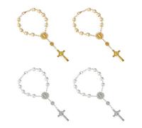 Confezione Da 4 Braccialetti Rosario, Pendenti Per Specchietti Auto, Rosari Per Auto, Catenelle Per Specchietti Retrovisori Auto, Accessori Auto Per Donne, Decorazioni Interne Auto