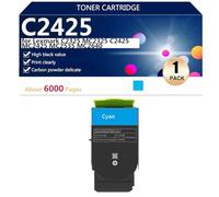 (Confezione da 4) C2425 Cartucce Toner ad altissima Capacità per Lexmark C2325 MC2325 C2425 MC2425 MC2535 MC2640 Stampanti, Stampa ad Alto Volume, Stampe Nitide, 6000 Pagine,Cyan-1 pack