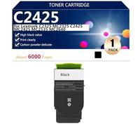 (Confezione da 4) C2425 Cartucce Toner ad altissima Capacità per Lexmark C2325 MC2325 C2425 MC2425 MC2535 MC2640 Stampanti, Stampa ad Alto Volume, Stampe Nitide, 6000 Pagine,Black-1 pack