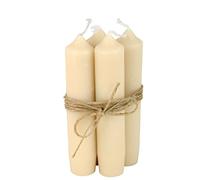 Confezione da 4 candele a bastoncino, altezza: 11 cm, diametro: 2,2 cm, diversi colori, durata 4,5 ore, decorazione natalizia, colore: crema