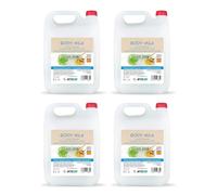 Confezione da 4 caraffe body milk aloe vera e latte di mandorle 5 litri - totale 20L - lozione per il corpo idratante pH neutro - cura quotidiana in hotel, spa, residenze e collettività - Intercabo