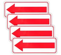 Confezione da 4 cartelli con freccia, per uso interno o esterno, 25,4 x 8,9 cm, 10,2 cm, in alluminio, antiruggine, protezione UV e resistente alle intemperie
