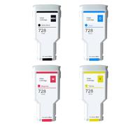 Confezione da 4 cartucce d'inchiostro 728 di ricambio per HP F9J68A F9K17A F9K16A F9K15A compatibile per stampante HP DesignJet T730 DesignJet T830 MFP, 300 ml x 4, nero opaco/ciano/magenta/giallo