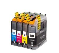 Confezione da 4 cartucce d'inchiostro LC123 compatibili con i materiali di consumo della stampante MFC-J4510DW MFC-J4610DW MFC-J4410DW MFC-J4710DW per il numero di parte LC121(1Set (1BK 1C 1M 1Y))