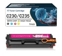 Confezione da 4 cartucce toner C230 C235 con chip per stampanti Xerox C230 C235, cartuccia toner ad alta capacità compatibile con stampante laser Xerox C235DN/C230DNI fotocopiatrice,Magenta-3500Page