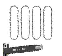 Confezione da 4 catene per motosega da 45,7 cm per barra da 45 cm, catene di ricambio per motosega, passo 3/8", 62 maglie driver, calibro 1,3 mm, adatte per Husqvarna, Mac Allister, Bosch e altri