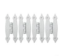 Confezione da 4 cerniere a farfalla in ferro anticato a forma di H, 89 mm, cerniere decorative per porta per restauro di mobili, cucina e guardaroba (bianco)