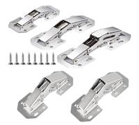 Confezione da 4 cerniere nascoste per ante di armadi senza telaio, nessuna perforazione richiesta, cerniere a montaggio superficiale (tre modelli disponibili) medio 4pcs