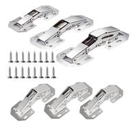 Confezione da 4 cerniere nascoste per montaggio superficiale, cerniere a 90 gradi per ante di armadi senza telaio, eliminando la necessità di preforare i fori per i mobili della cucina medio 4pcs