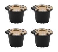 Confezione da 4 cialde da caffè con coperchio in acciaio inox, ricaricabili, accessori per macchina da caffè espresso, accessori per macchine da caffè in acciaio