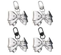 Confezione Da 4 Ciondoli A Fiocco, Ciondoli Per Borse, Ciondoli In Metallo, Ciondoli Decorativi, Ciondoli Moda, Ciondoli Da Donna