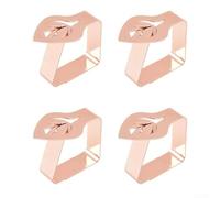 Confezione da 4 clip in acciaio inox a forma di foglia, progettate per tenere le tovaglie in modo sicuro e prevenire lo spostamento durante l'uso (C)