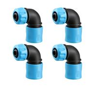 Confezione da 4 connettori a gomito per tubi flessibili resistenti alla corrosione, in ABS, design curvo a 90°, per impianti di irrigazione esterni, raccordo rapido