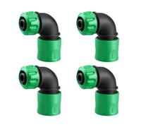 Confezione da 4 connettori a gomito per tubi flessibili resistenti alla corrosione, in ABS, design curvo a 90°, per impianti di irrigazione esterni, raccordo rapido