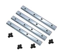 Confezione da 4 connettori in linea retta con profilo in alluminio serie 4040, lunghezza TTZEZE 180 mm, staffa di fissaggio in acciaio al carbonio zincato, con vite M6, per scanalatura a T da 8 mm,