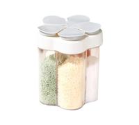 Confezione da 4 contenitori da viaggio 5 in 1, mini shaker da 90 ml e pepe, dispenser portatile in plastica con coperchio ed etichette, barattoli trasparenti per condimenti per campeggio, viaggi