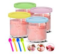 Confezione da 4 contenitori per ninja Creami Deluxe Ice Cream Maker NC501 NC501EU NC500 per contenitore Ninja Creami Deluxe NC501EU con coperchi per gelato, sorbetto, Frozen Yogurt, Slushi