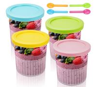 Confezione da 4 contenitori per ninja Creami Deluxe Pints, portapenne compatibile con NC501, serie NC500, 680 ml, senza BPA, lavabile in lavastoviglie