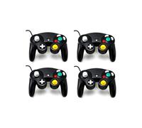 Confezione da 4 controller vibranti neri per console Nintendo Gamecube e Wii